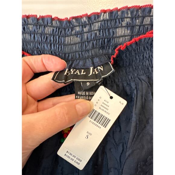 Anthropologie NWT Off the Shoulder Floral Blouse Size Small Embroidered Boho Top - Picture 9 of 10